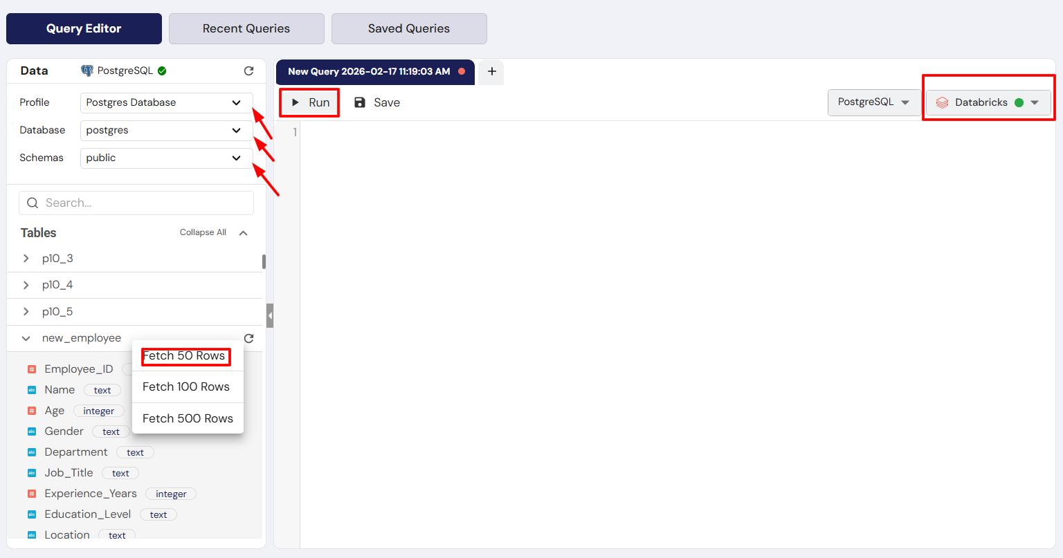 Navigate Query Editor