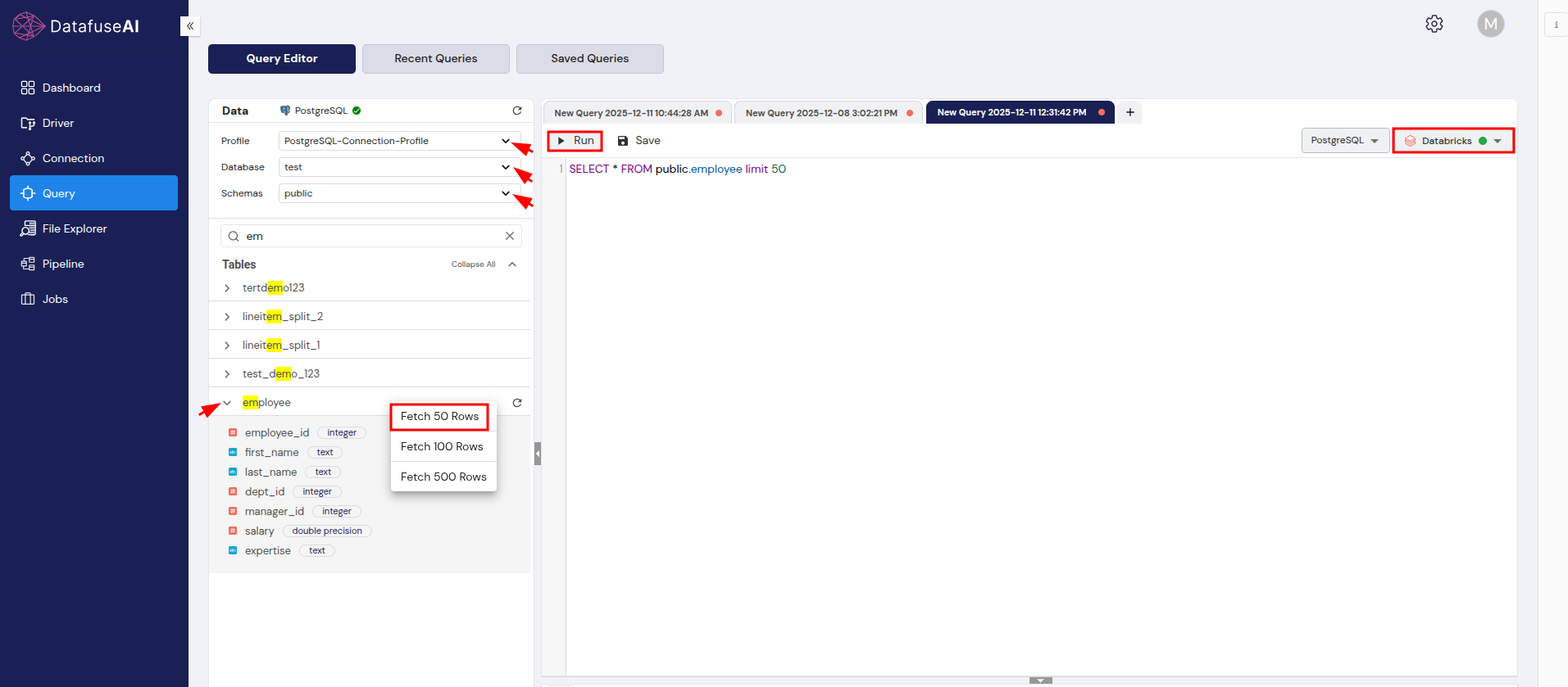 Navigate Query Editor